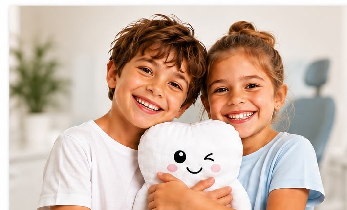 Niños sonriendo en la clínica dental infantil VkidS de Villasalud